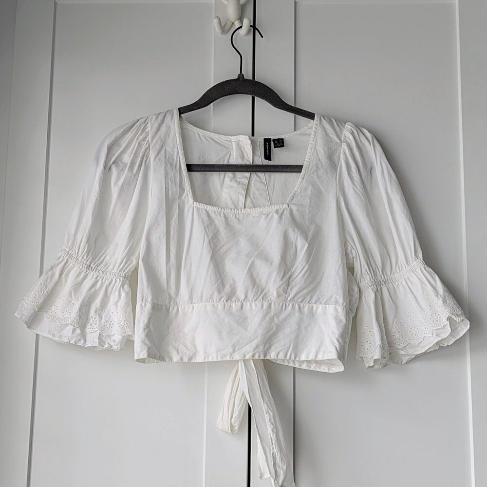 Vero Moda Cropped White Lace Top NWOT